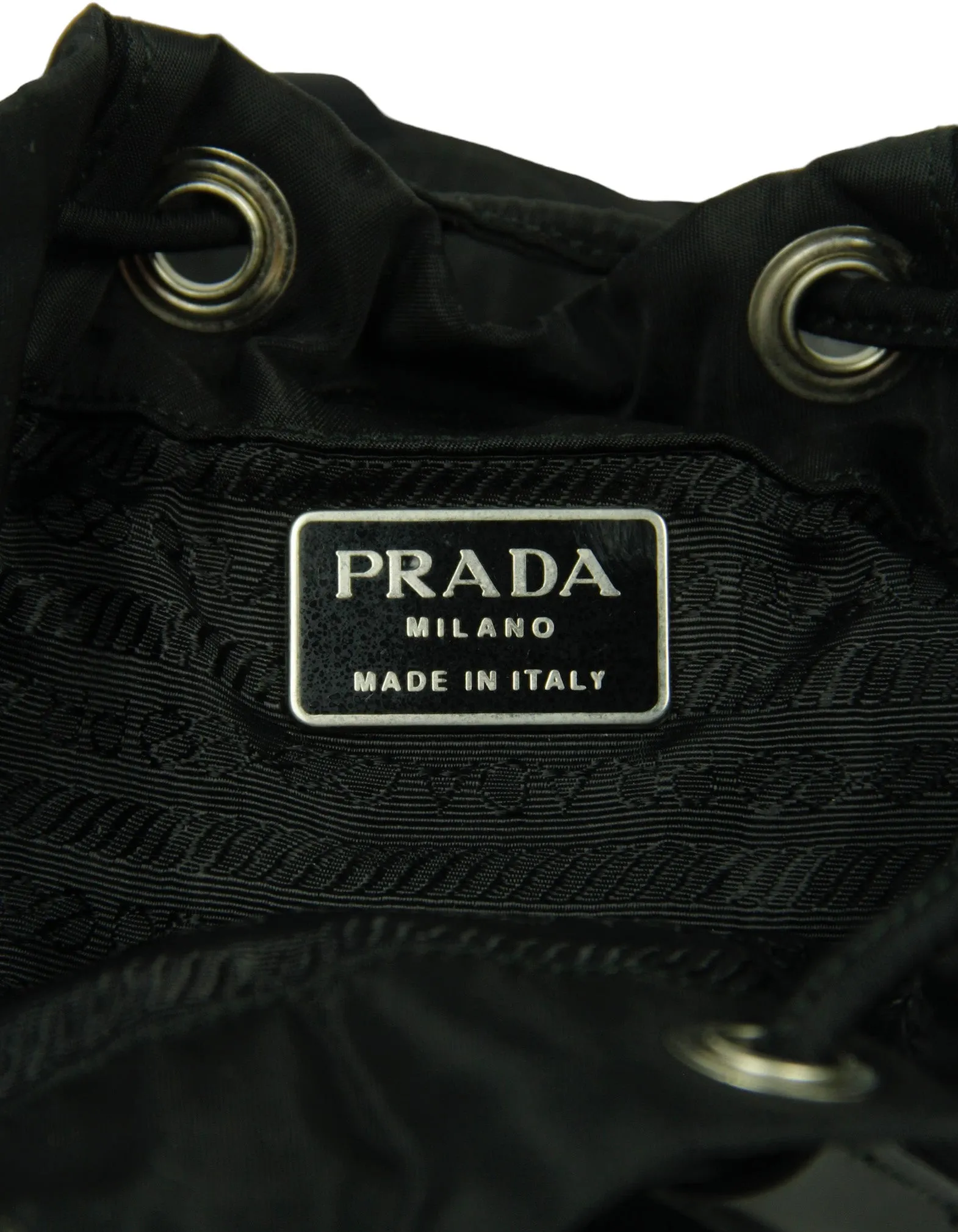 Prada Black Nylon Mini Backpack w/ Front Pocket