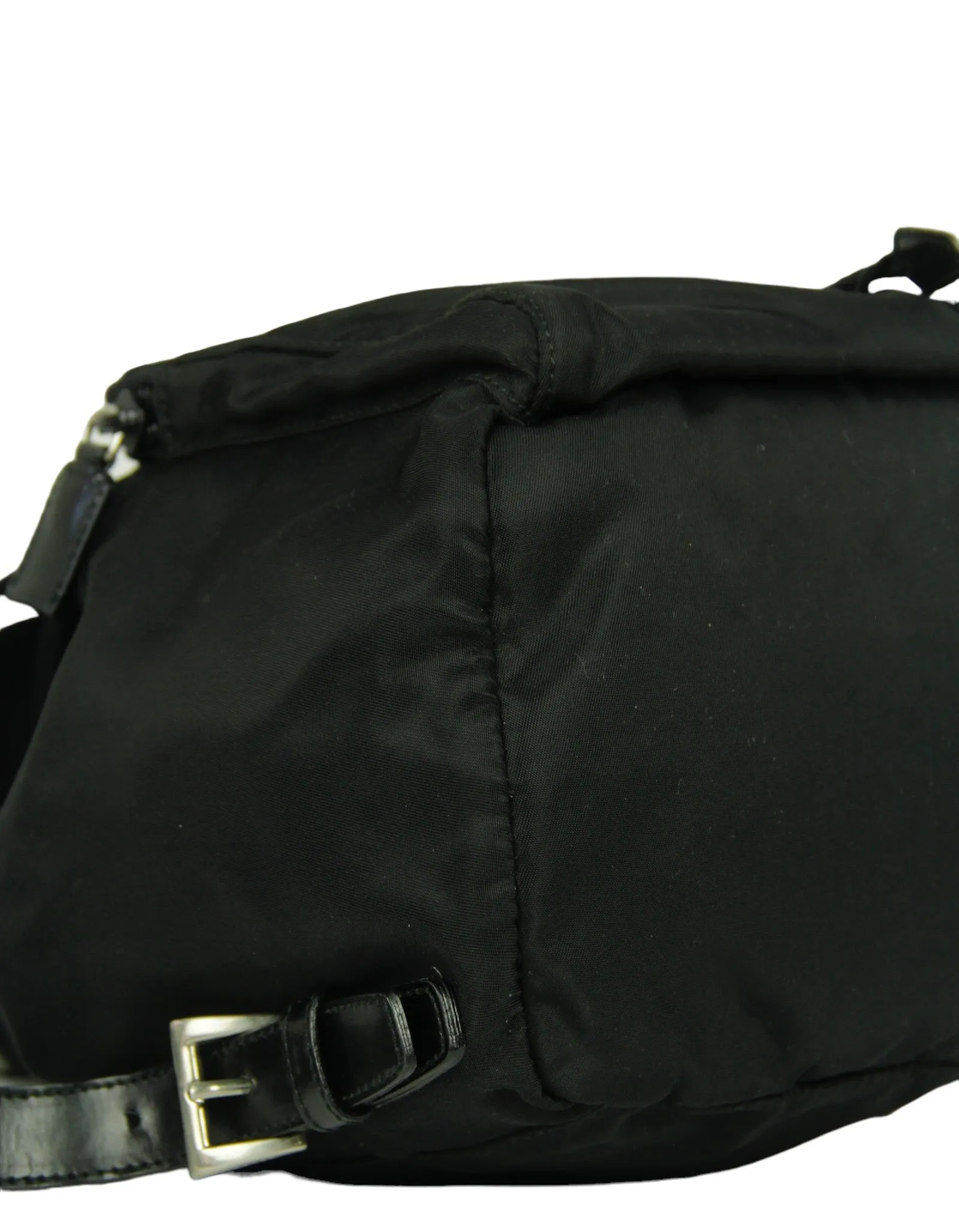 Prada Black Nylon Mini Backpack w/ Front Pocket