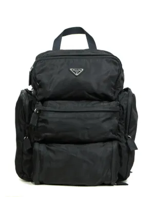 Prada Black Nylon Multipocket Backpack Bag