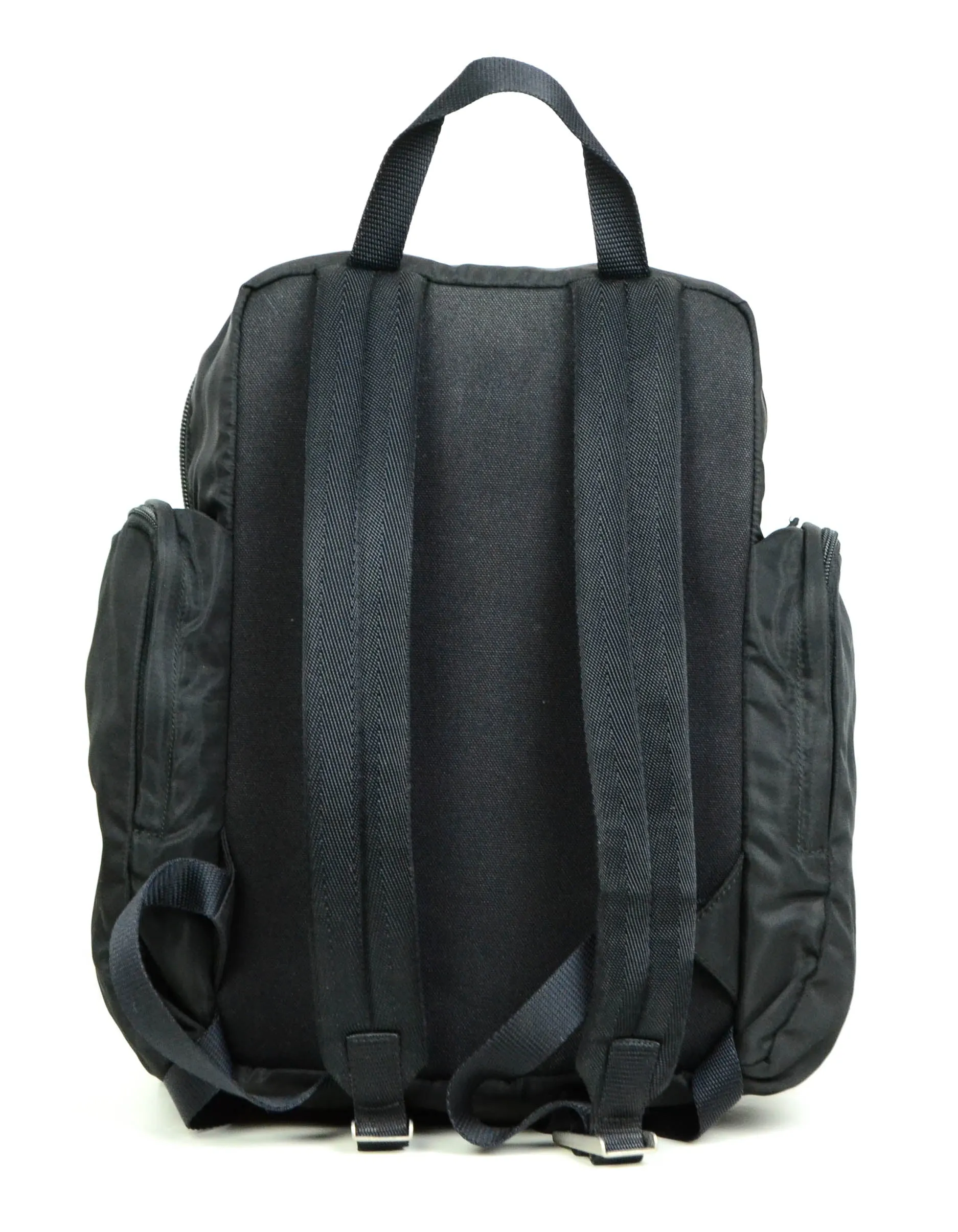 Prada Black Nylon Multipocket Backpack Bag