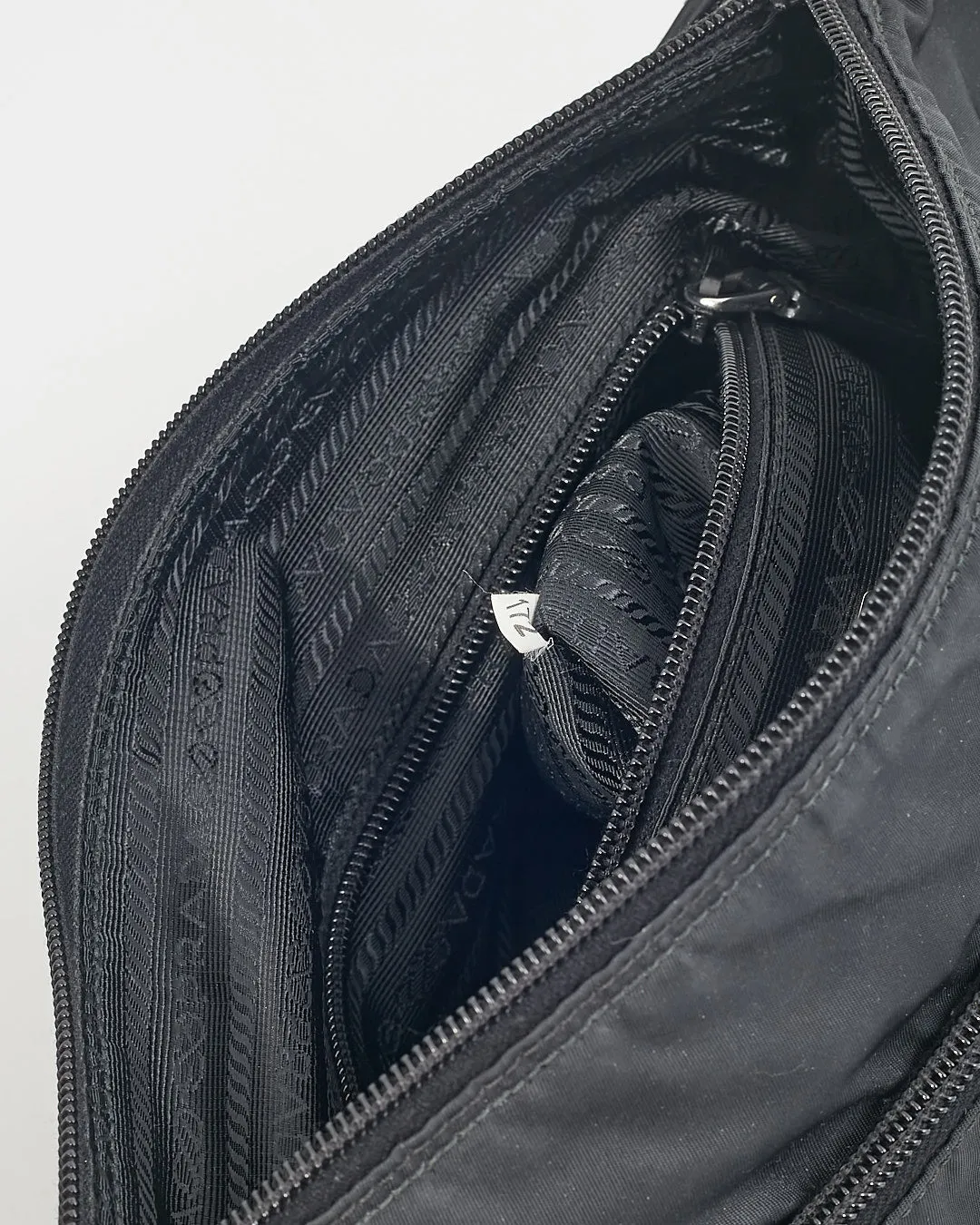 Prada Black Nylon Tessuto Messenger 2 ZIp Pocket Bag
