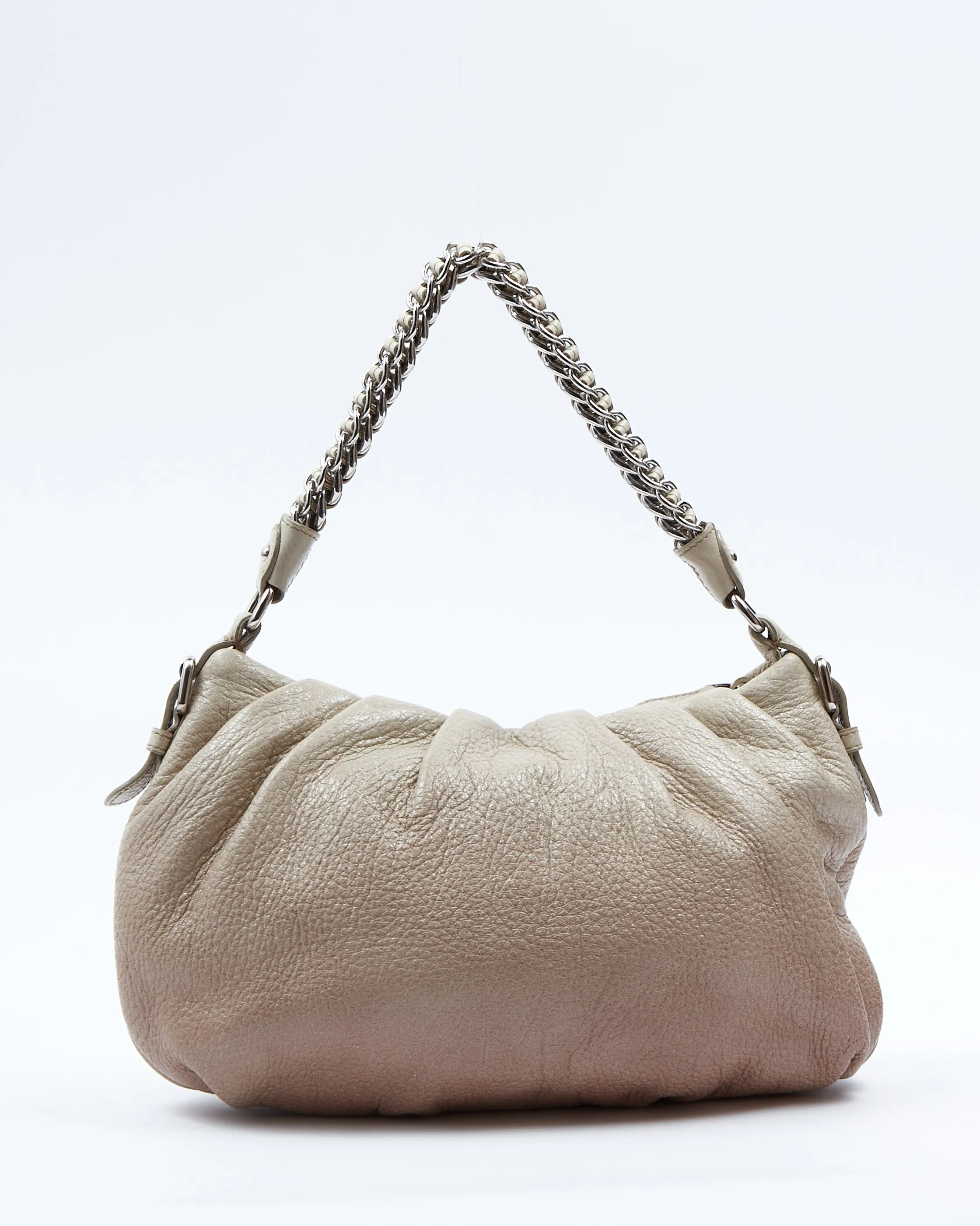 Prada Gradient Neutral Shiny Leather Chain Shoulder Bag