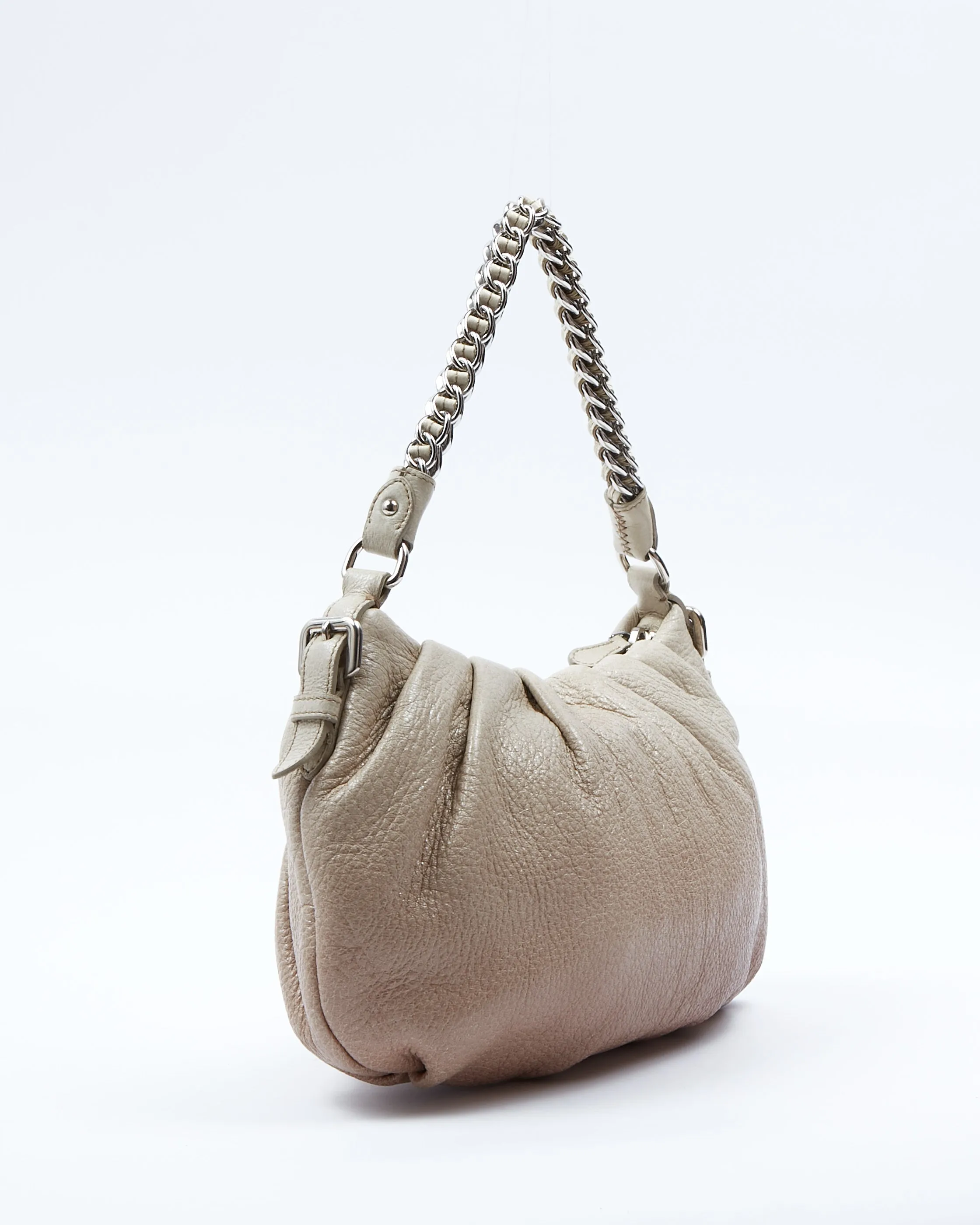 Prada Gradient Neutral Shiny Leather Chain Shoulder Bag