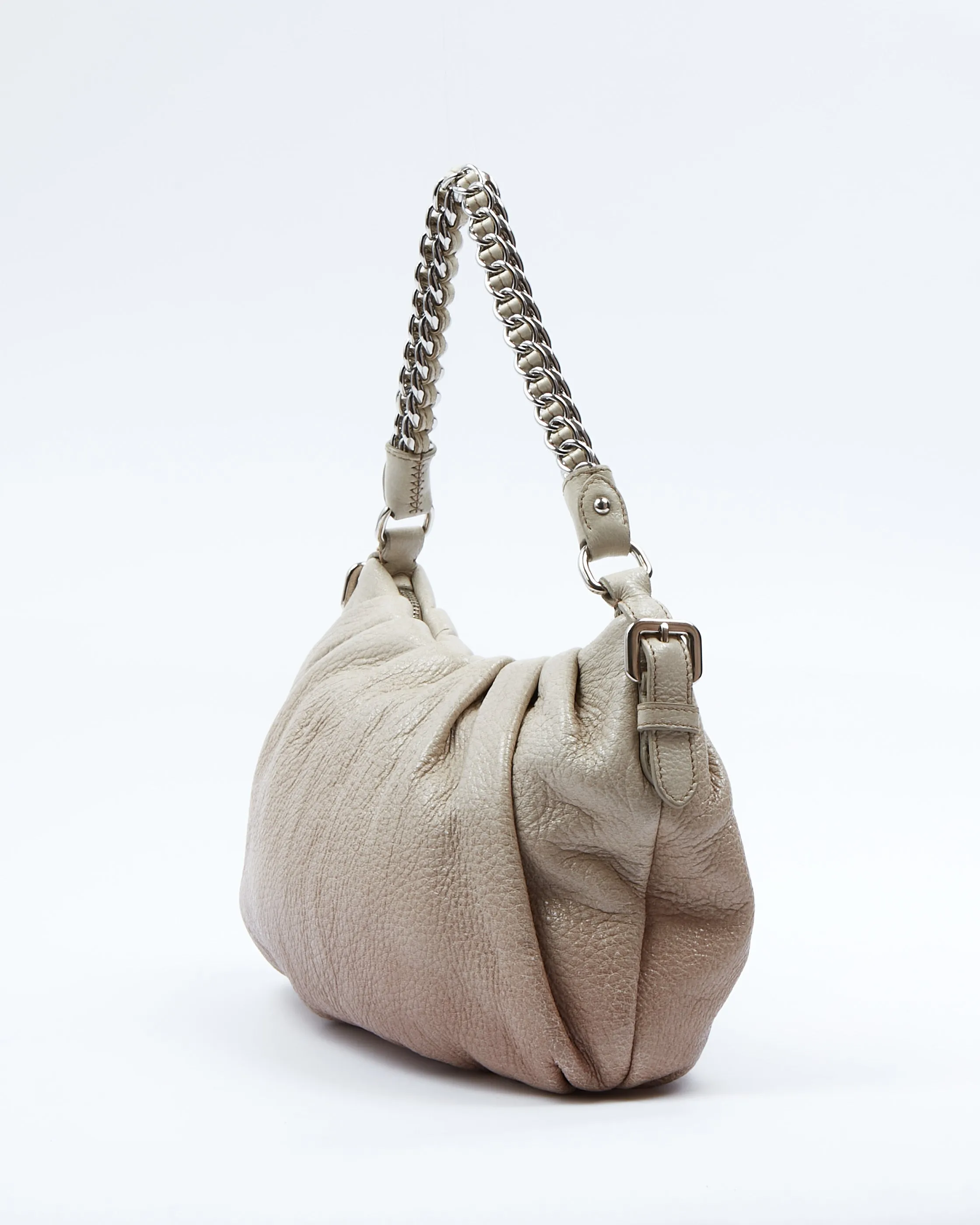 Prada Gradient Neutral Shiny Leather Chain Shoulder Bag