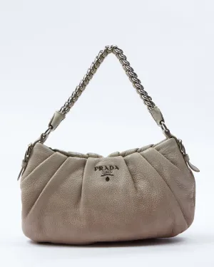 Prada Gradient Neutral Shiny Leather Chain Shoulder Bag