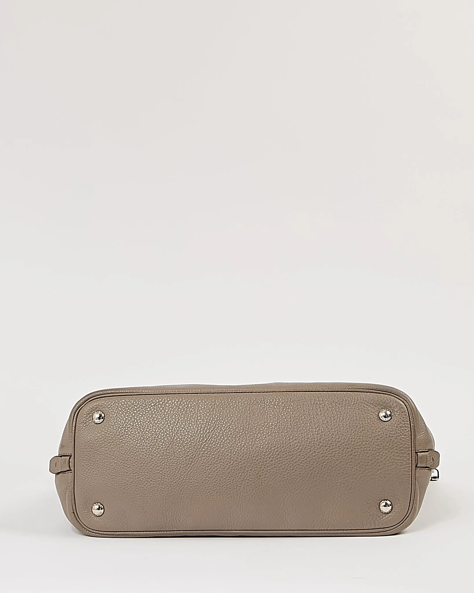 Prada Grey Leather Tote Convertible Tote Bag