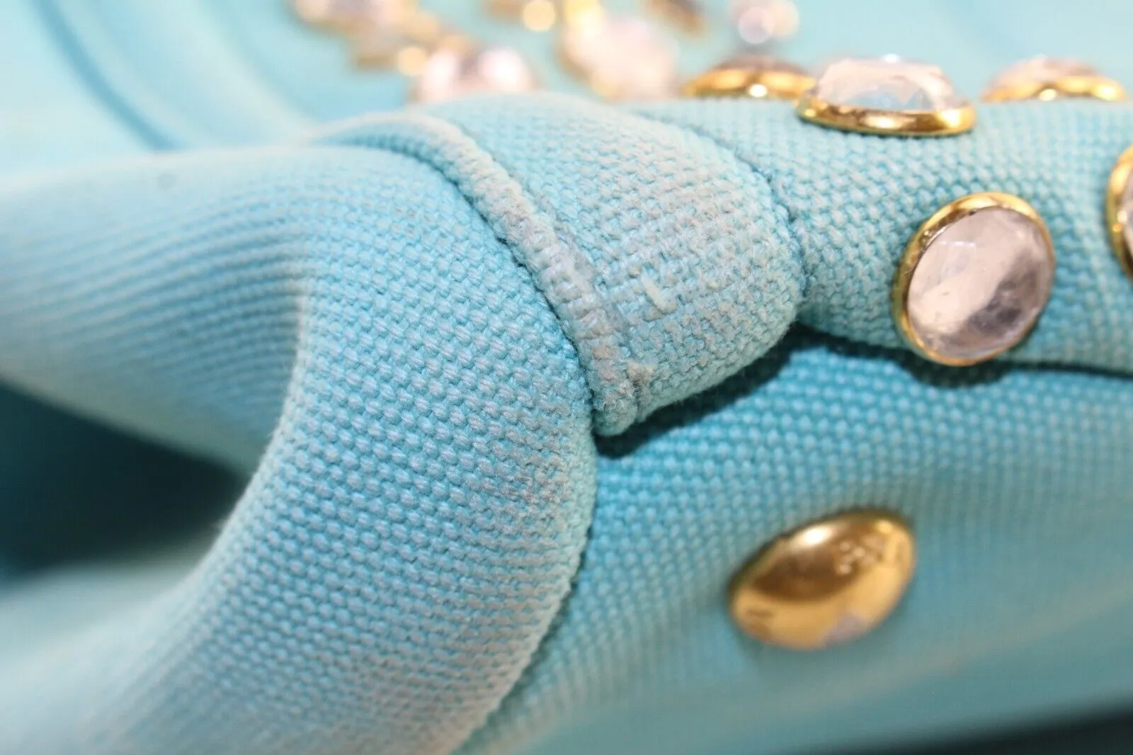 PRADA Light Blue 2way Crystal Grommet Tote 1PR1220K