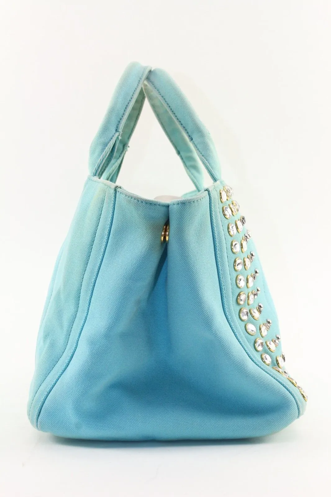PRADA Light Blue 2way Crystal Grommet Tote 1PR1220K