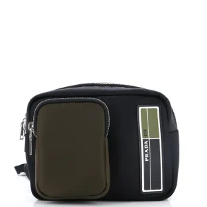 PRADA Logo Patch Zip Backpack Tessuto Small