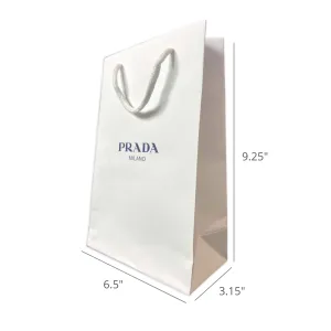 Prada Shopping Gift Bag  Designer White Paper Small Set of 2