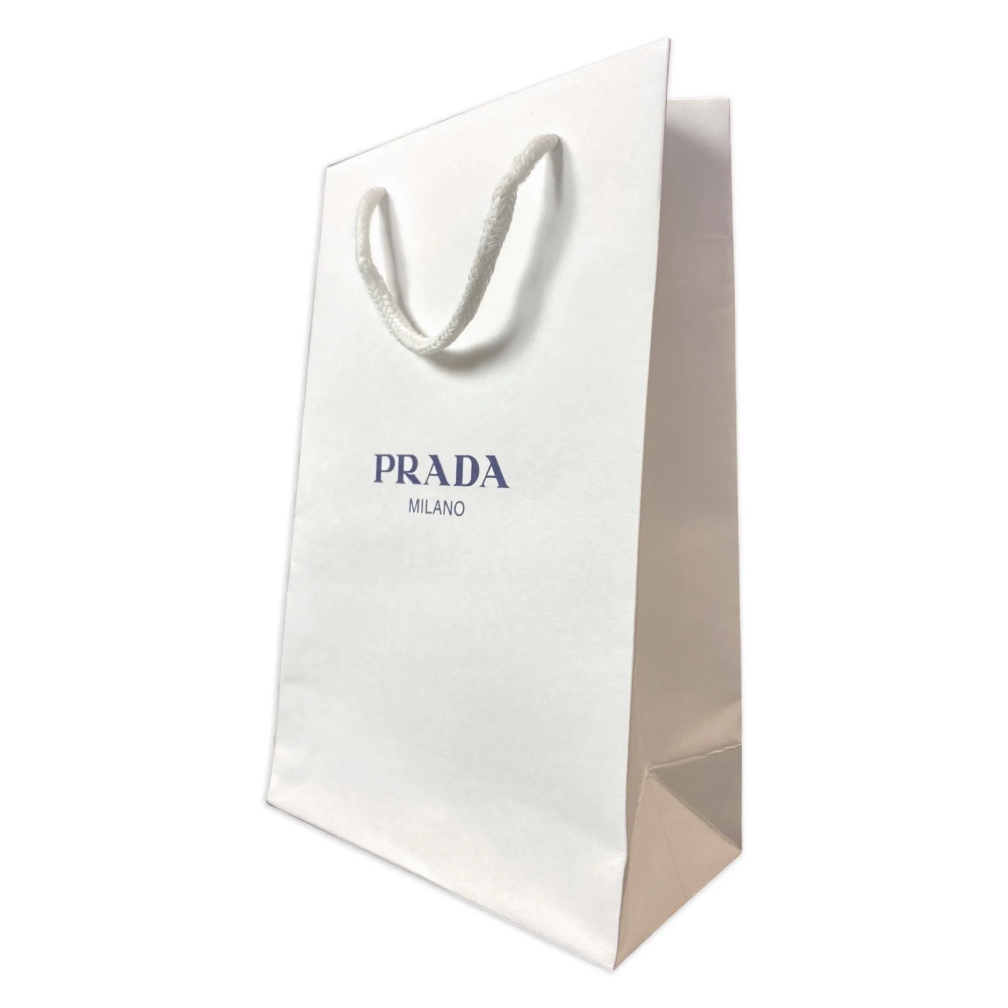 Prada Shopping Gift Bag  Designer White Paper Small Set of 2