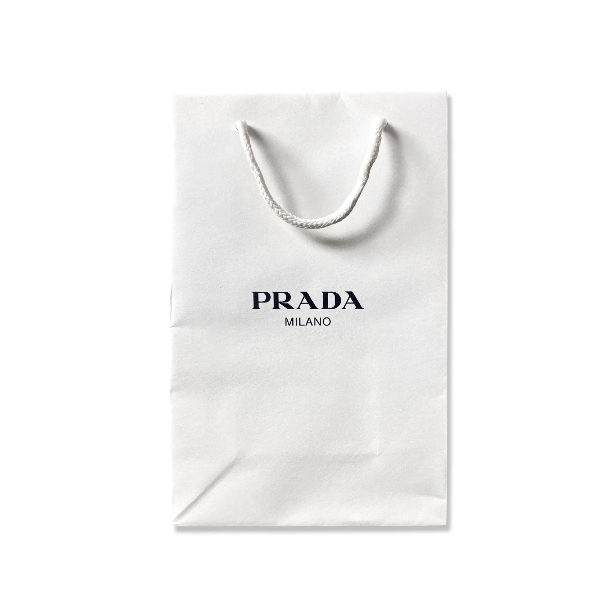 Prada Shopping Gift Bag  Designer White Paper Small Set of 2