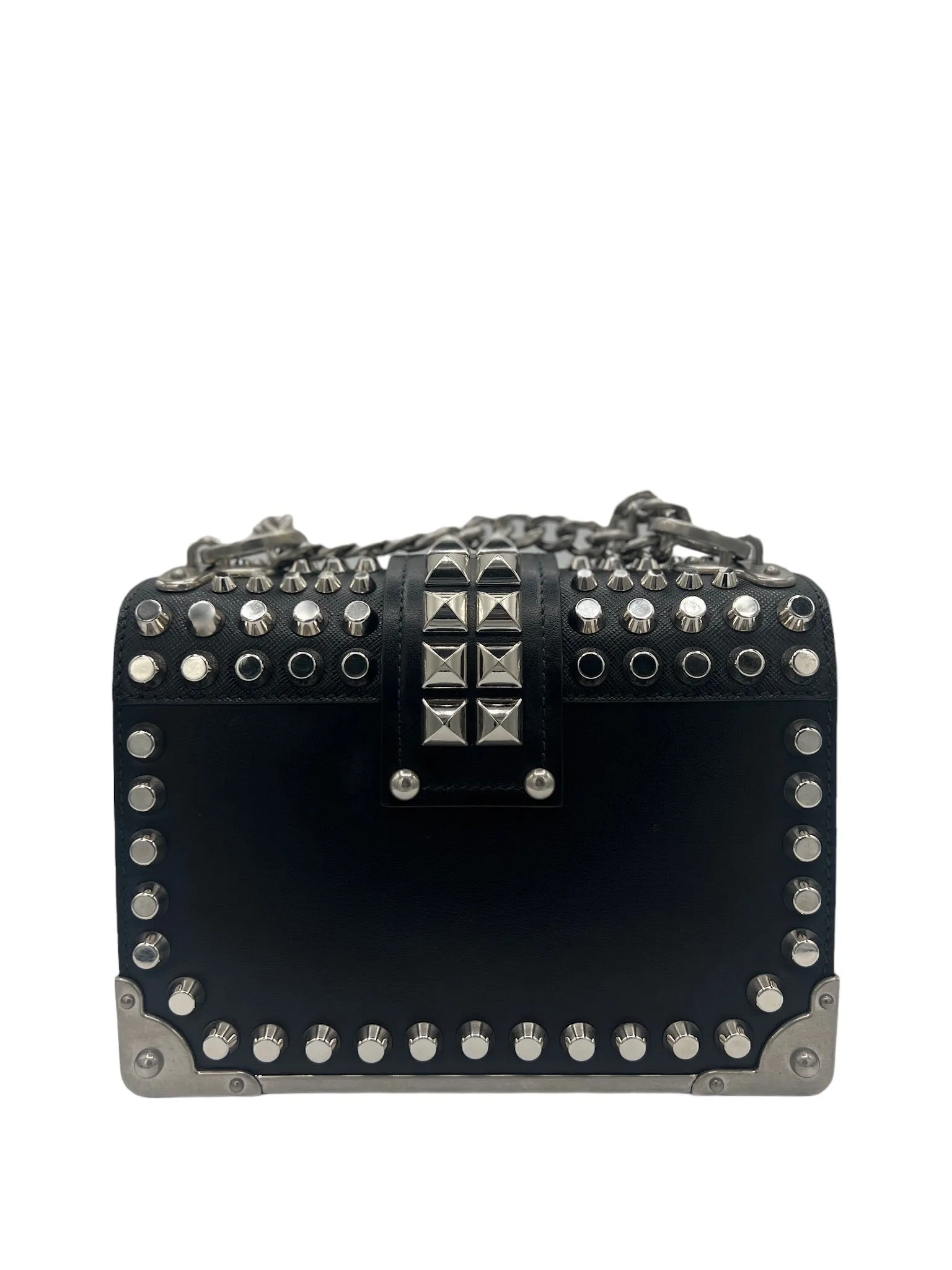 PRADA - Studded Saffiano Cahier Belt Crossbody Bag