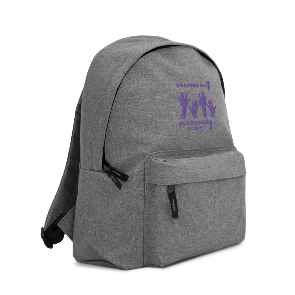 Praises Up Embroidered Backpack