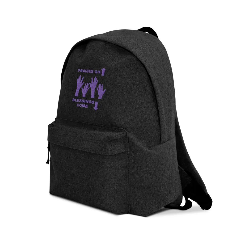 Praises Up Embroidered Backpack