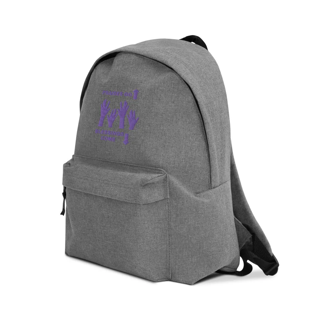 Praises Up Embroidered Backpack