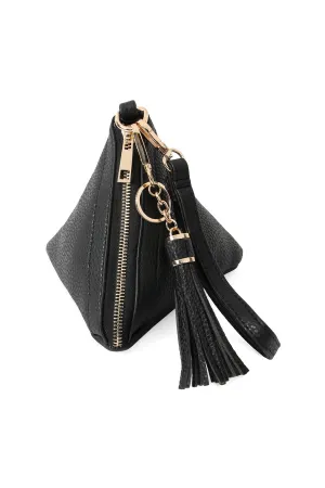 Pyramid Shape Leather Wristlet Bag Black - Pack of 6
