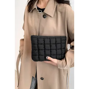 Quilted Cosmetic Makeup Pouch Clutch Bag