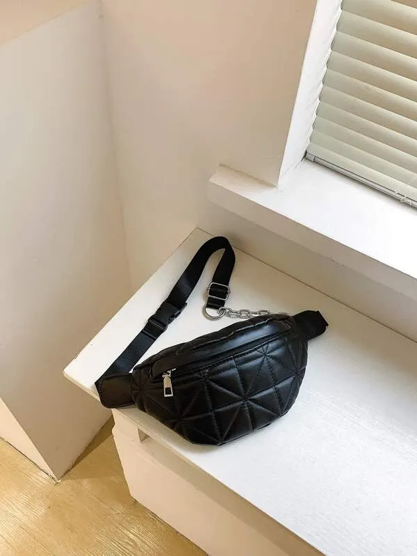 Quilted Fanny Pack - Black