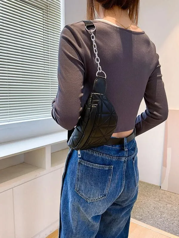 Quilted Fanny Pack - Black