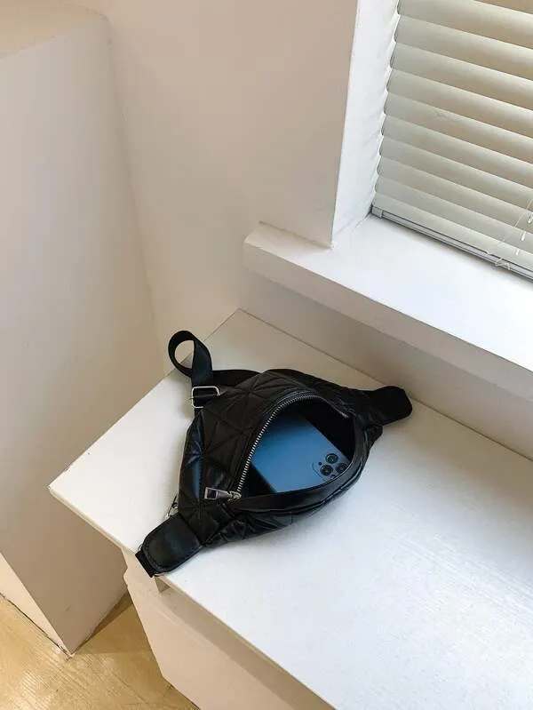Quilted Fanny Pack - Black
