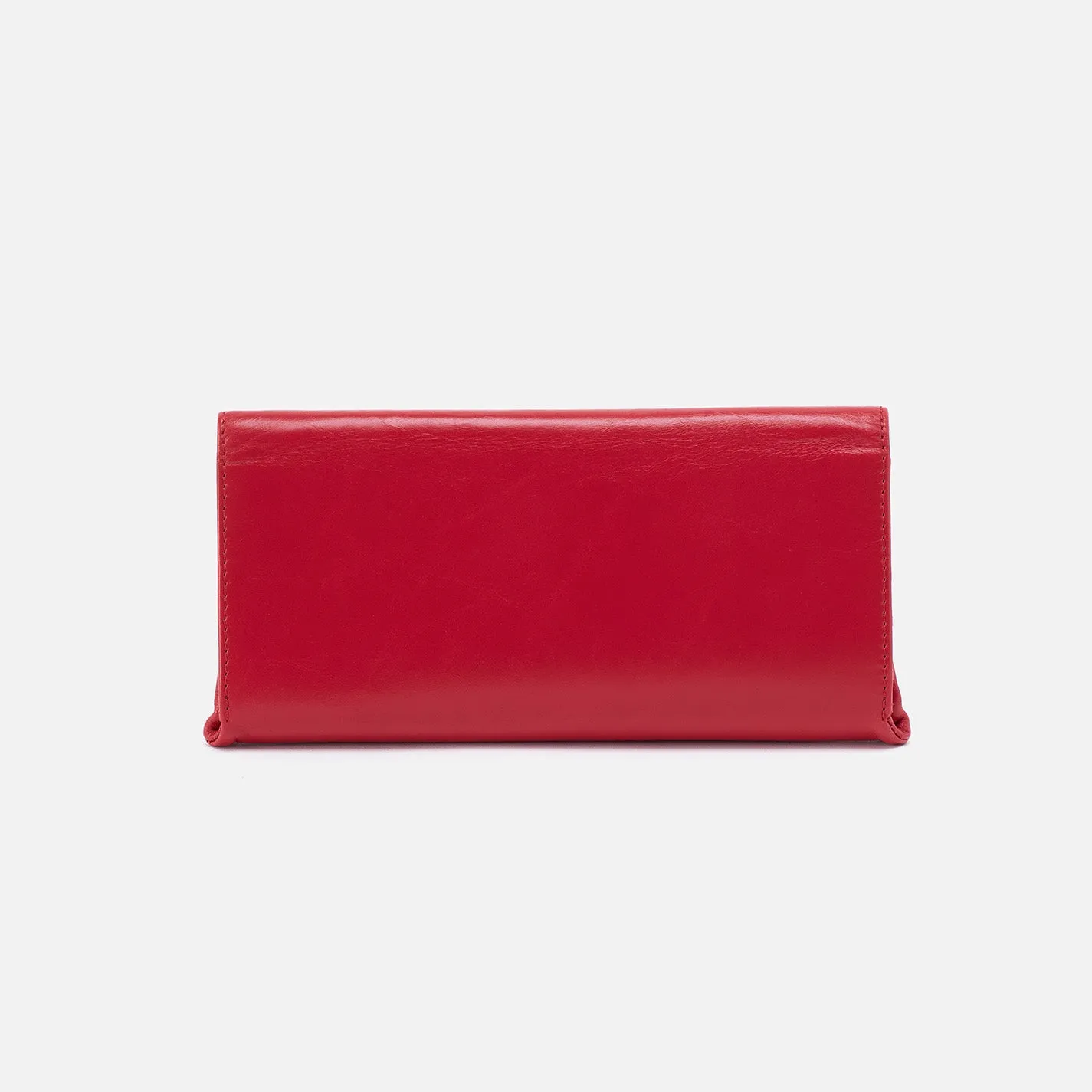 Rachel Continental Wallet In Polished Leather - Hibiscus