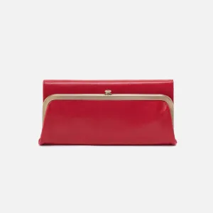 Rachel Continental Wallet In Polished Leather - Hibiscus