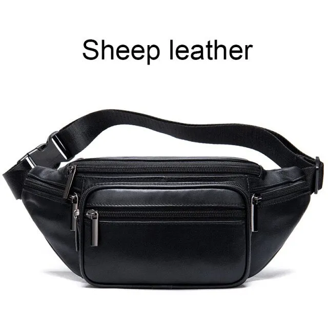 Realaiot Genuine Leather Belt Bag Women's Waist Bags For Women Fanny Pack Female Waist Pack Belt Waist Bag Woman Phone Bags Bumbag