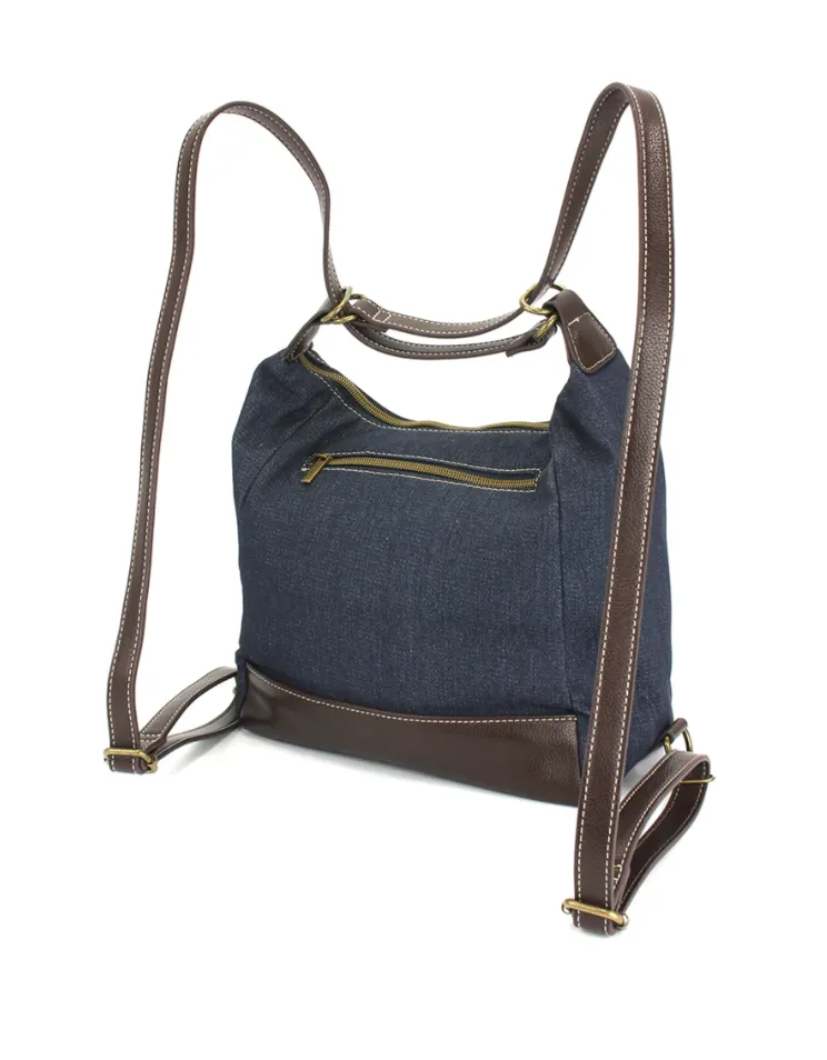 Retro Convertible Purse - Metal Sunflower Denim