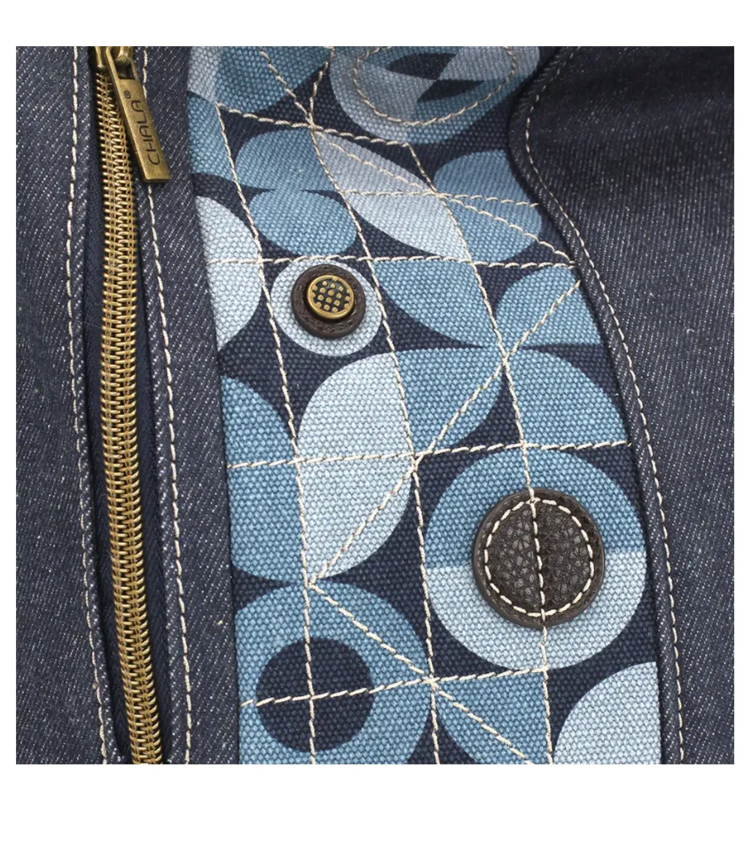 Retro Convertible Purse - Metal Sunflower Denim
