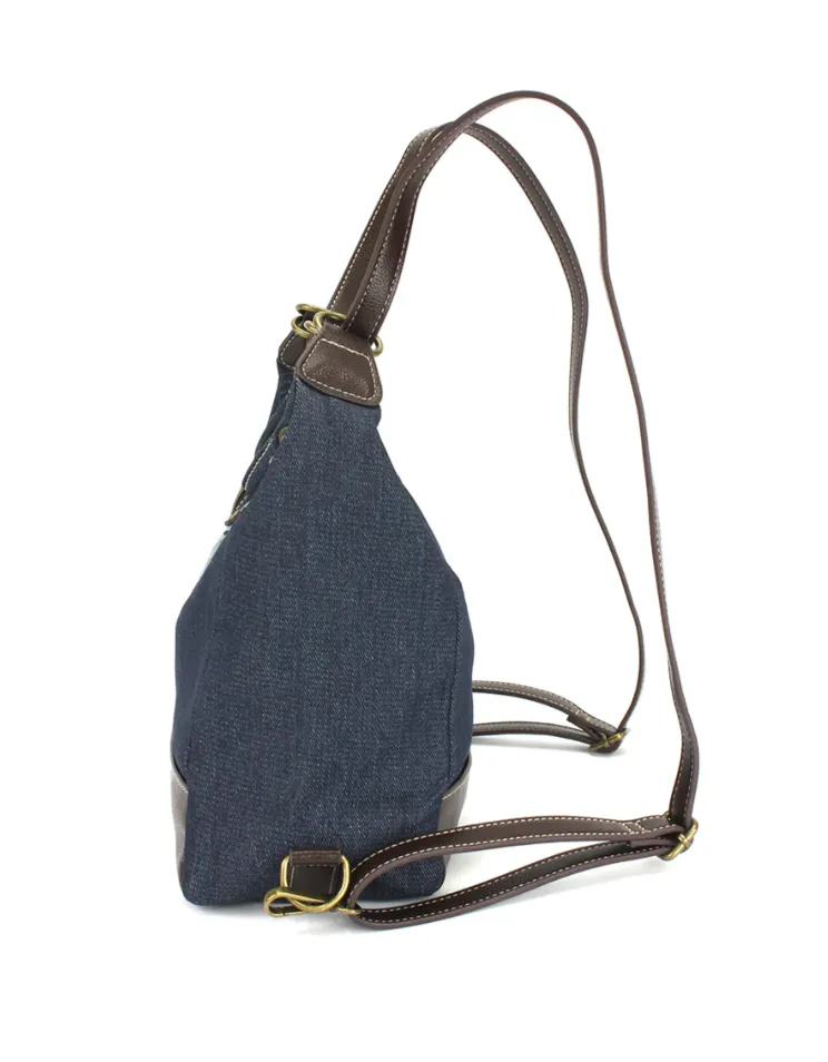 Retro Convertible Purse - Metal Sunflower Denim