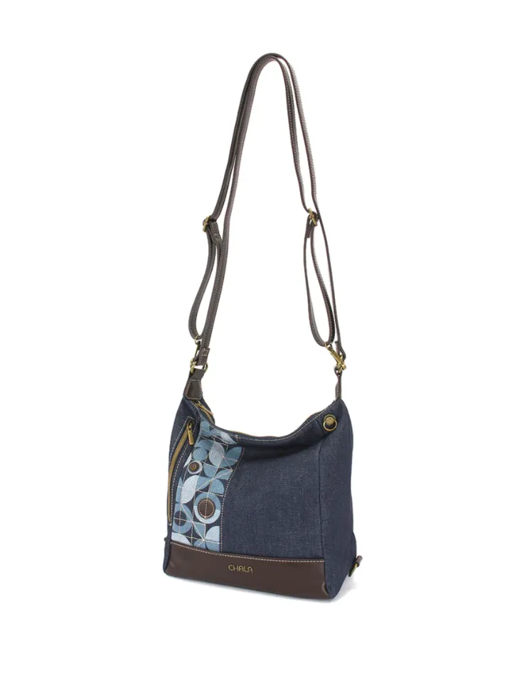 Retro Convertible Purse - Metal Sunflower Denim