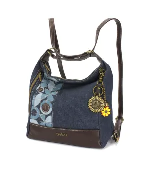Retro Convertible Purse - Metal Sunflower Denim