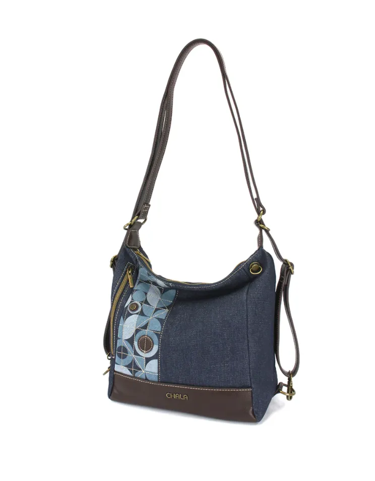Retro Convertible Purse - Metal Sunflower Denim