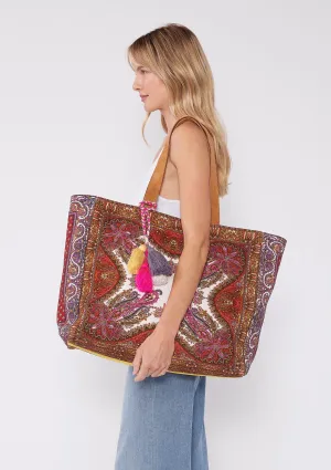 Rosetta Beaded Tote Bag