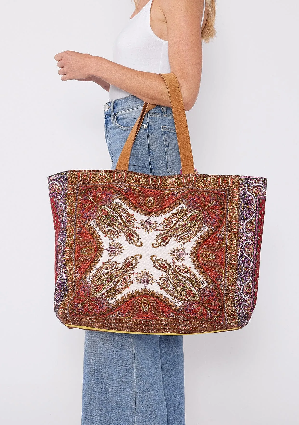 Rosetta Beaded Tote Bag