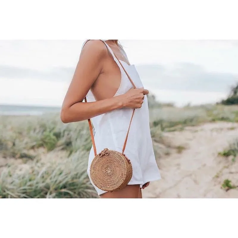 Round Straw Bag  Handmade