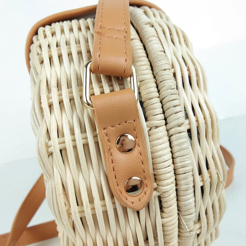 Round Straw Bag  Handmade