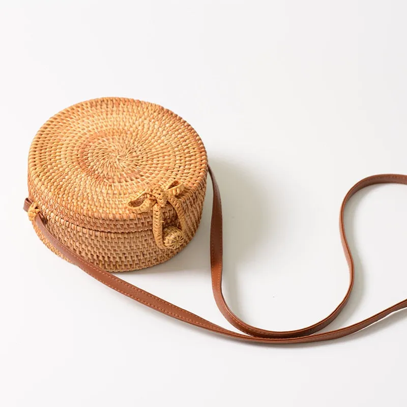 Round Straw Bag  Handmade