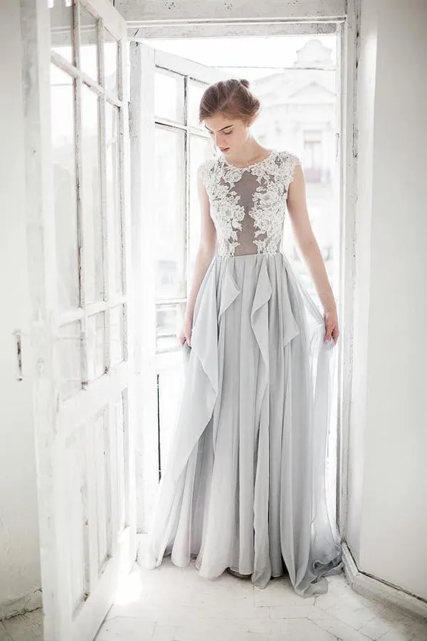 Roycebridal Gorgeous Inexpensive Lace Tulle Wedding Dress Boho Bridal Dresses, MW147