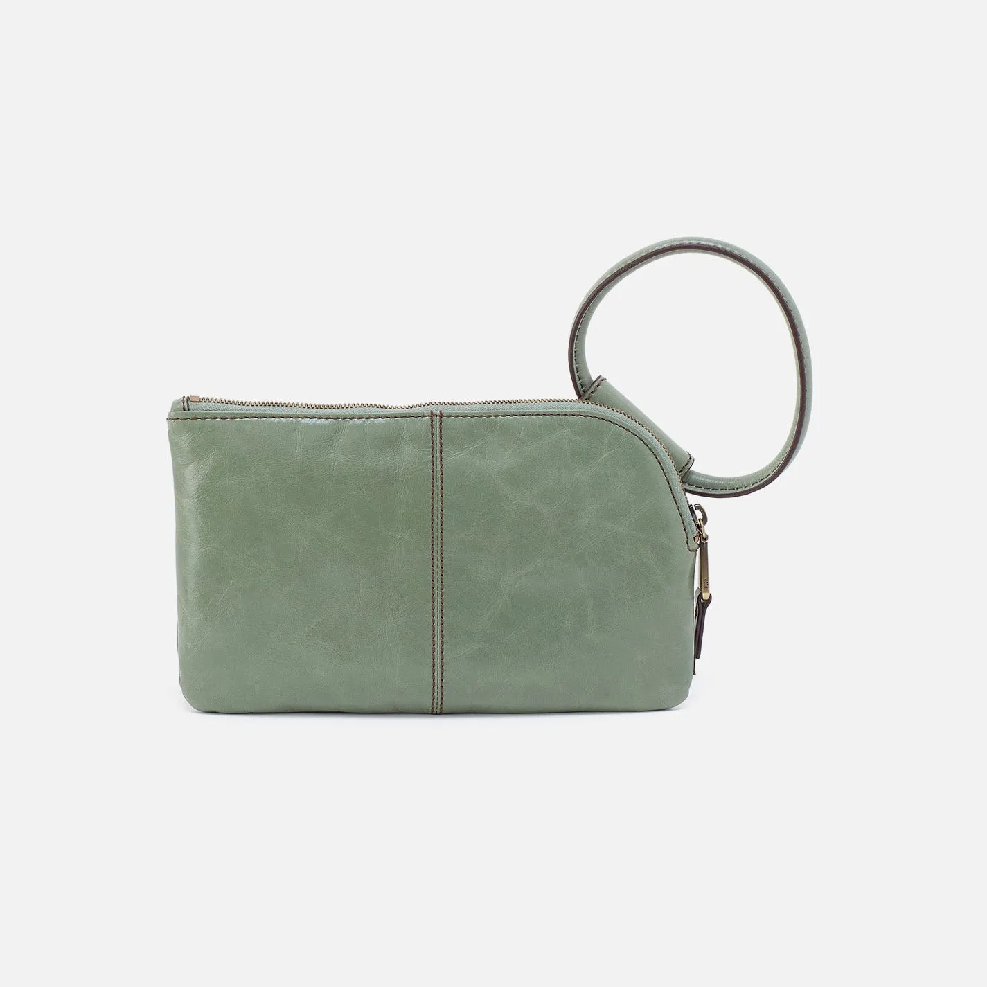 Sable Wristlet In Polished Leather - Jade