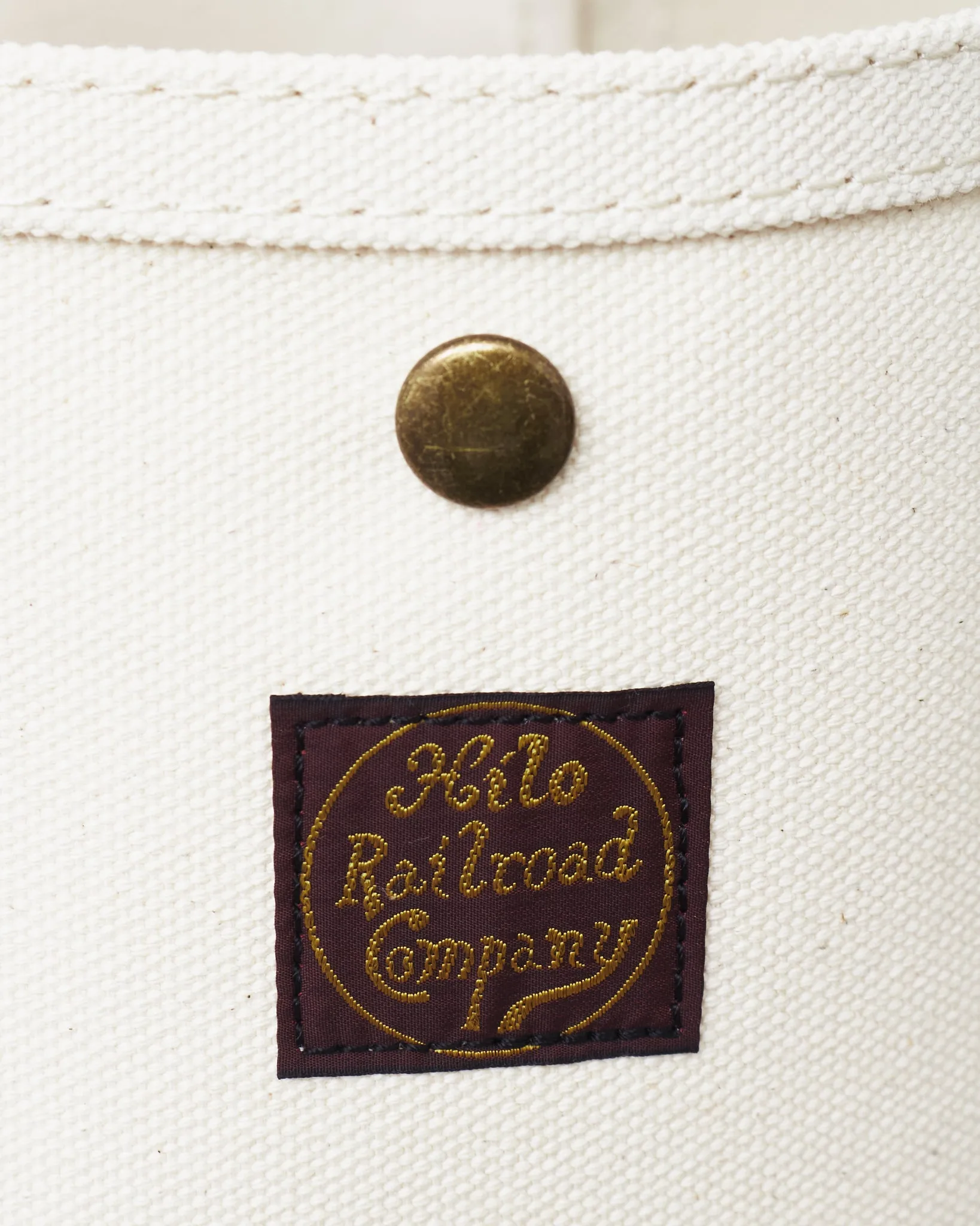 Sailor Moku Products Lot No. SM02849 Hilo Railroad Company White Canvas Tote Bag