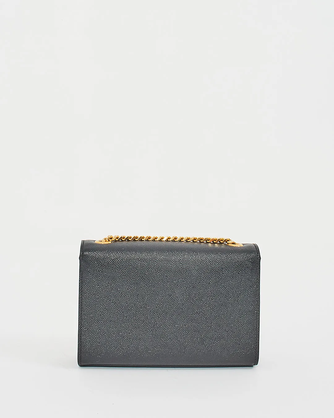 Saint Laurent Black Grained Leather Small Kate Chain Bag