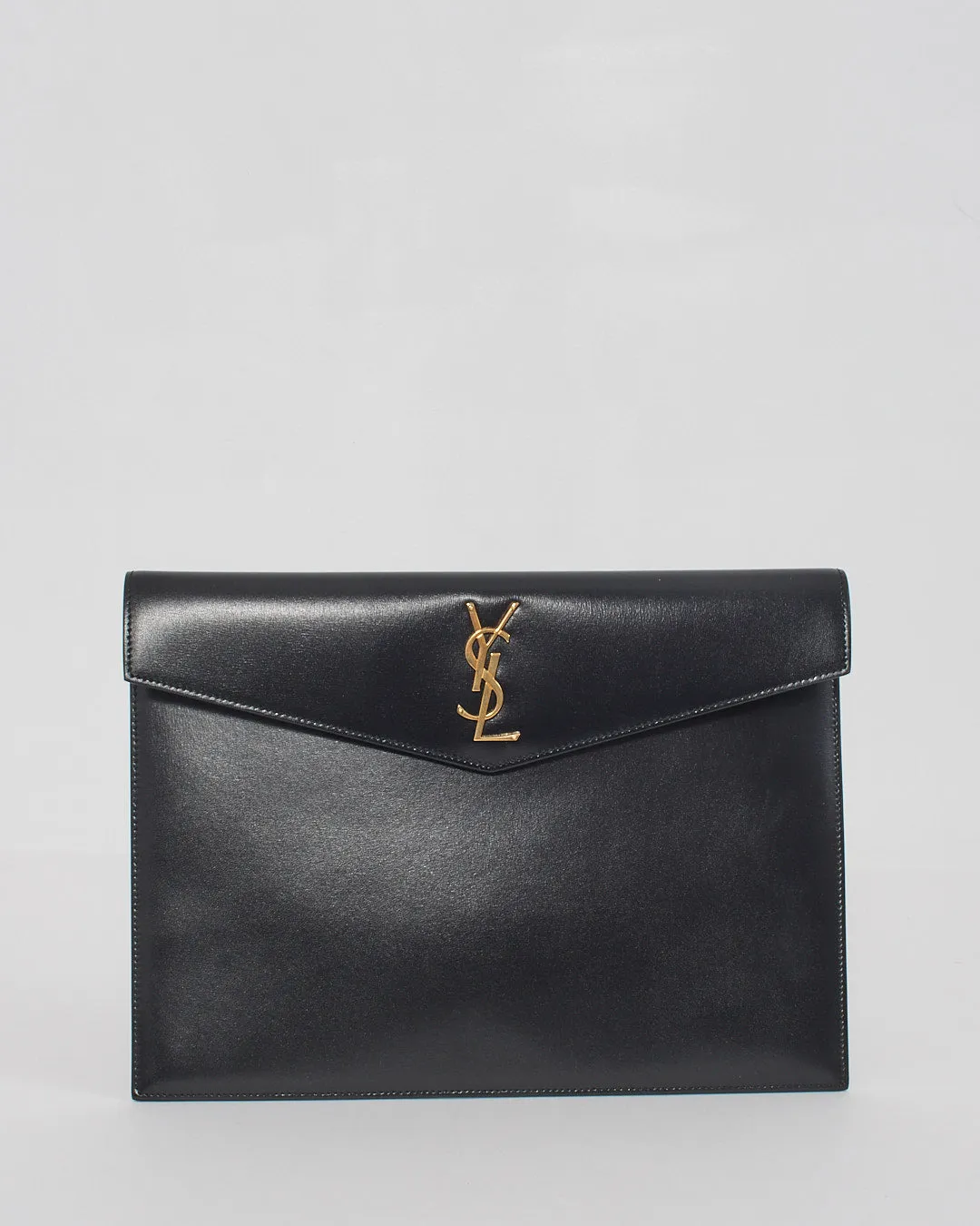 Saint Laurent Black Smooth Leather Uptown Clutch