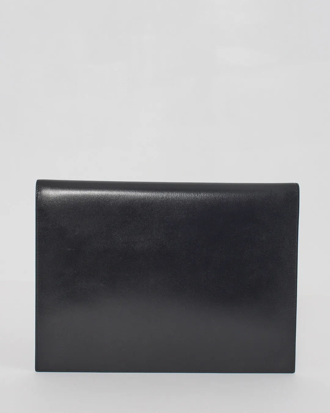 Saint Laurent Black Smooth Leather Uptown Clutch