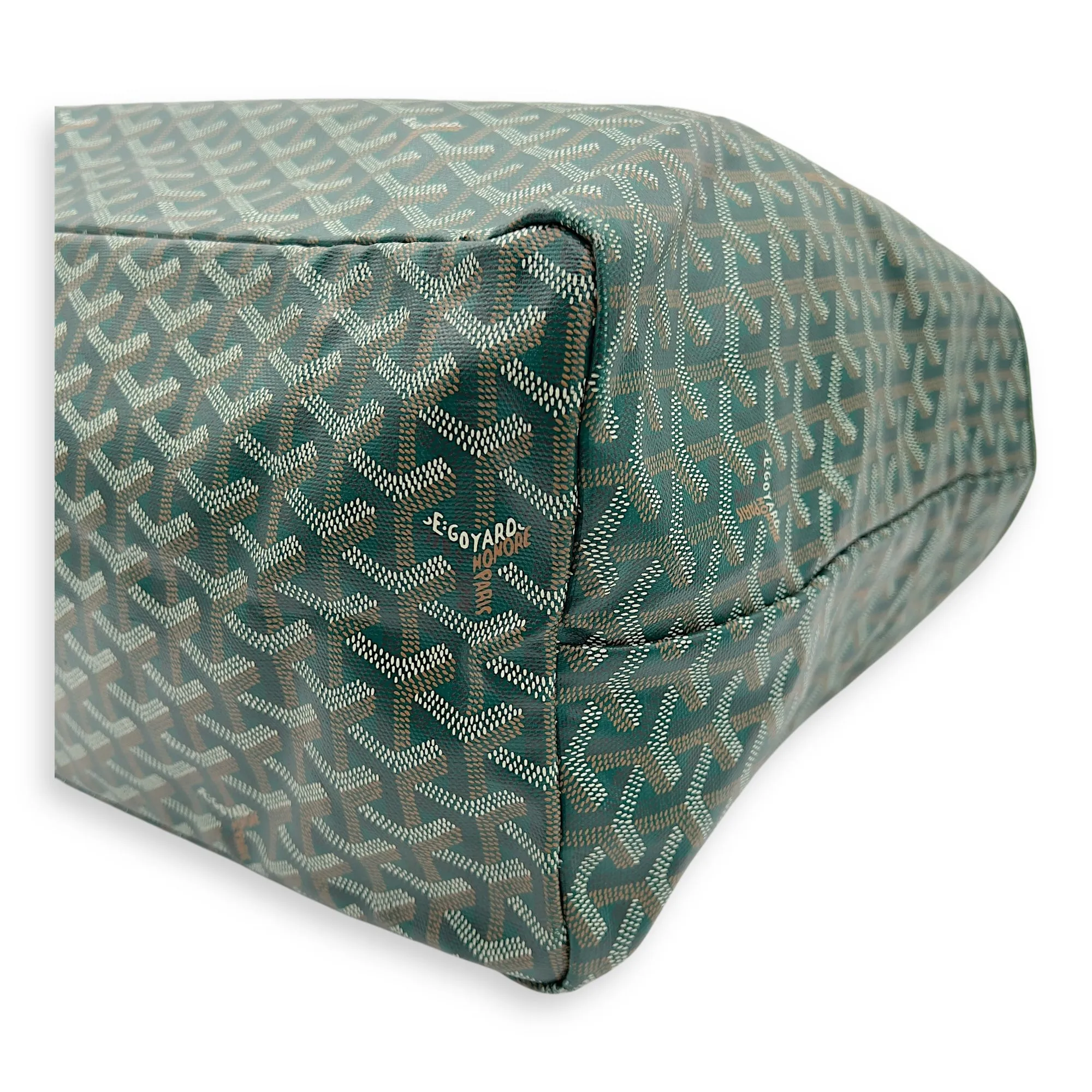 Saint Louis Tote Bag GM Green in Coated Canvas, Silver hardware