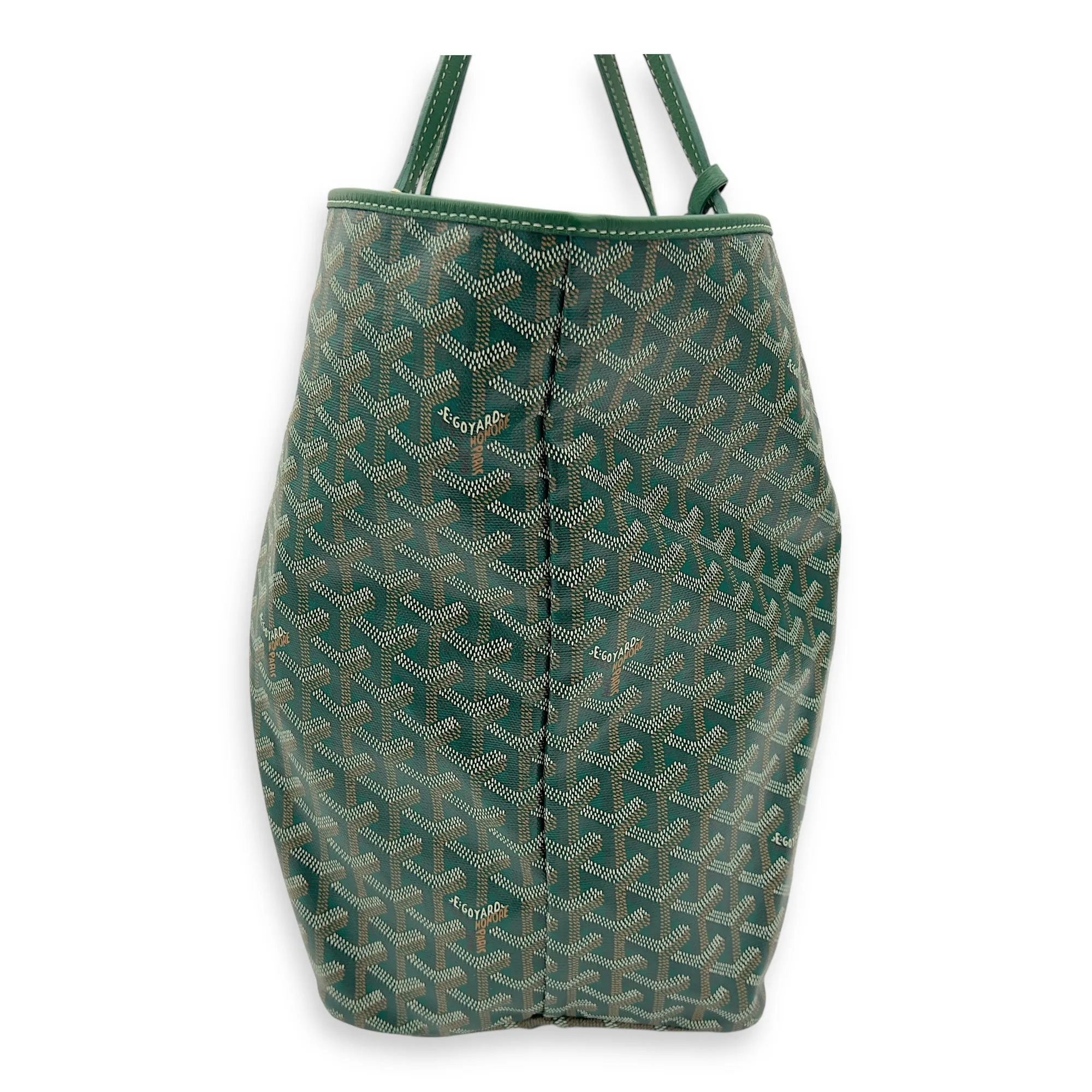 Saint Louis Tote Bag GM Green in Coated Canvas, Silver hardware