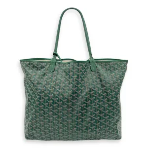 Saint Louis Tote Bag GM Green in Coated Canvas, Silver hardware