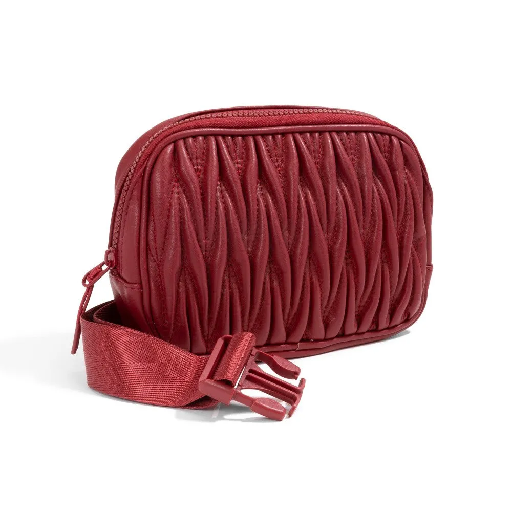 Scrunched Faux Leather Belt Bag- many color options