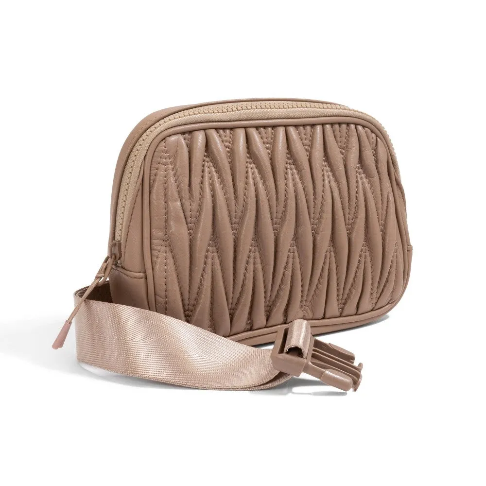 Scrunched Faux Leather Belt Bag- many color options
